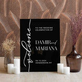 Black Acrylic Welcome Sign for Wedding Reception Decor